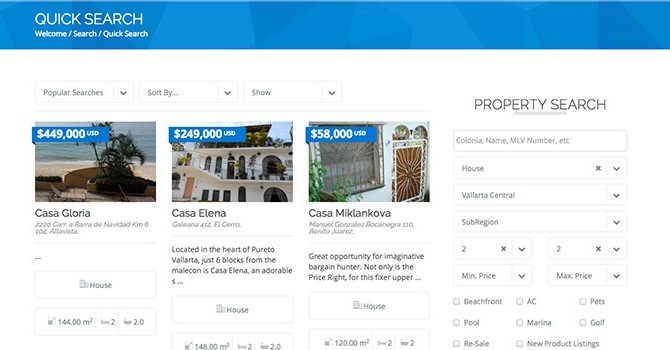 Multi-List Vallarta’s Quick Property Search